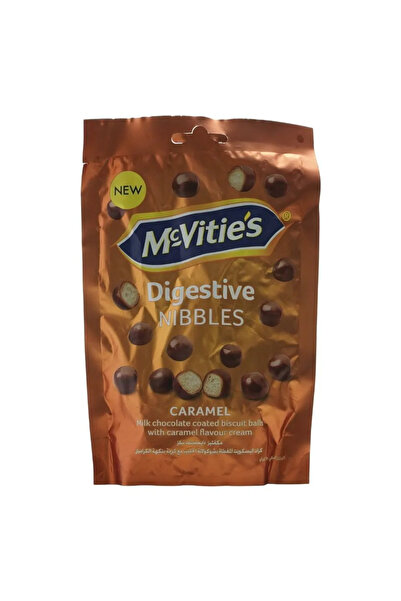 McVities كرات بسكويت ماكفيتيز دايجستف نيبلز المغطاة بالكراميل وشوكولاتة الحليب - 120 غرام، عبوة من قطعتين
