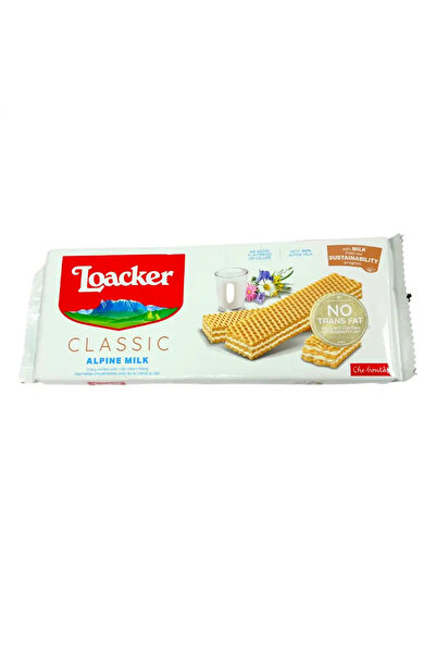 Loacker رقائق شوكولاتة ويفر الحليب الألبية الكلاسيكية - 175 جرامًا - عبوة من قطعتين