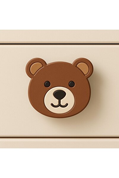 ka tasarım Minipaws Head Collection Montessori Children's Baby Room Handle Sold as a Set of Two