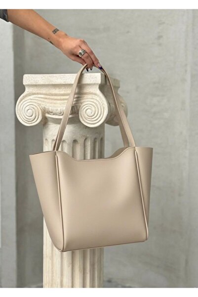 Madame Γυναικεία τσάντα χεριού και ώμου μεγάλου μεγέθους από τεχνητό δέρμα με λουράκι από βιζόν