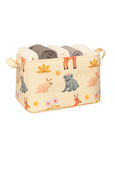 HomyJRs Wild Animals Patterned Multi-Purpose Cabinet Organizer Decorative Rectangular Organizer Basket 30 X 22