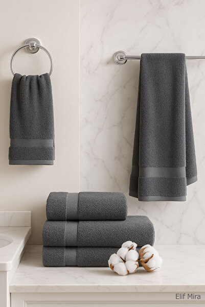 Elif Mira 4-Piece Bath Towel Set 100% Cotton 70X140 cm Pleasure