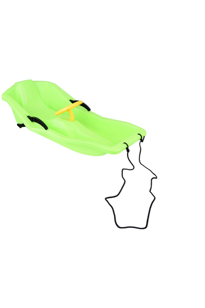 Jokomisiada Sanie din plastic pentru copii green, cu volan, frana dublu-laterala si sfoara pentru tractiune si g