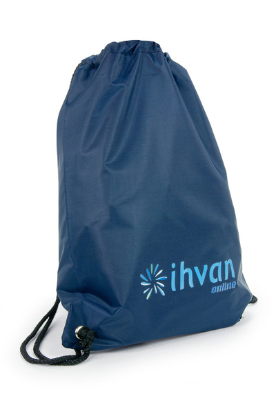 ihvan online Hajj Umrah Slipper Bag, Waterproof, Adjustable Drawstring Bag Backpack Navy Blue