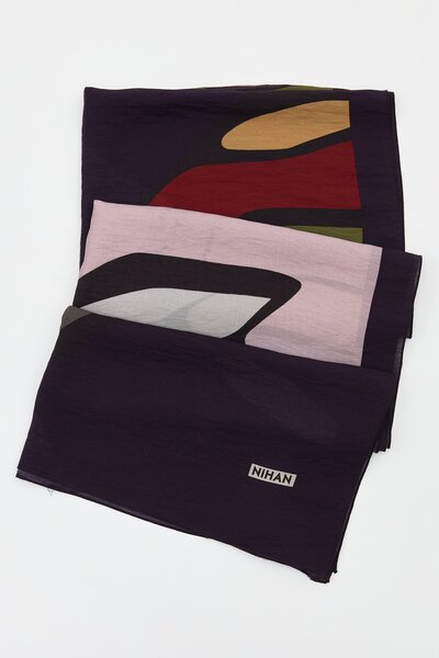 Nihan Viskon Dijital Desenli Şal Yeşil