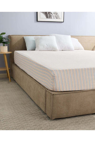 REDTAG Multicolored Stiped Fitted Sheet (King Size)