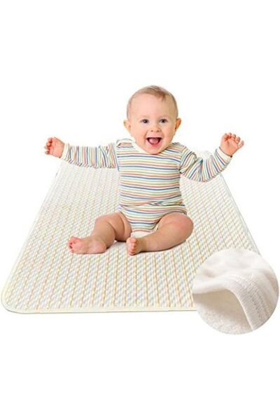 Generic Momo Bear 4-Layer Waterproof Washable Bed Pad - 100% Cotton Surface (Full, Multicolor)