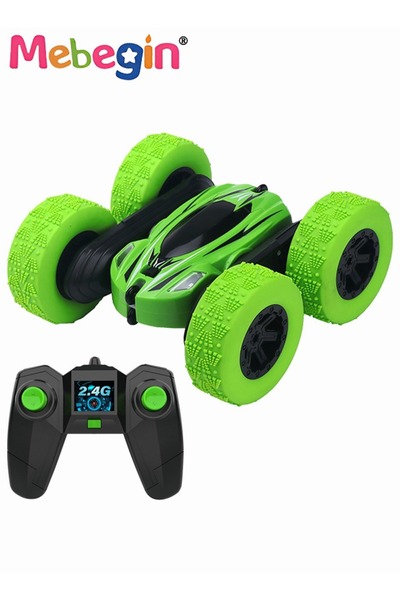 MEBEGIN لعبة سيارة حيلة تعمل بالتحكم عن بعد بتردد 2.4 جيجاهرتز، سيارة دوارة ت...