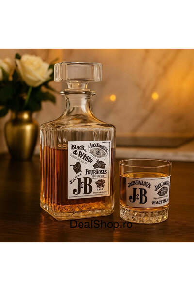 dealshopromania Set whisky Brands, 7 piese, decantor, 6 pahare