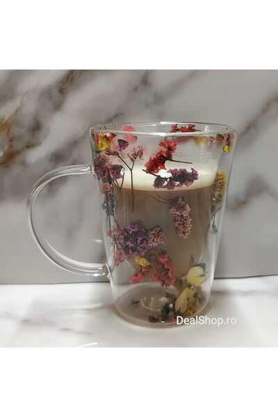 dealshopromania Set de 12 căni de cafea/ceai Latte Macchiato cu pereți dubli,...