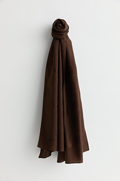 Nihan Desenli Pamuk Naia Lyocell Şal Acı Kahve