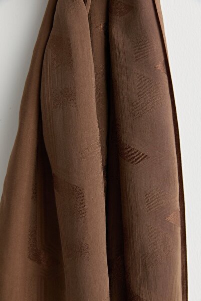 Nihan Desenli Pamuk Naia Lyocell Şal Sütlü Kahve