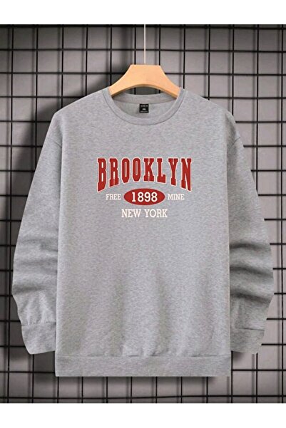 ROYAL FASHİON Sıfır Yaka On Broklyn με τύπωμα Γυναικεία/Ανδρικά oversized