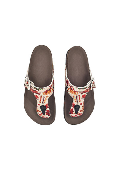 Streetfly Γυναικείες παντόφλες με θέμα την Πρωτοχρονιά με τύπωμα σε χρώματα