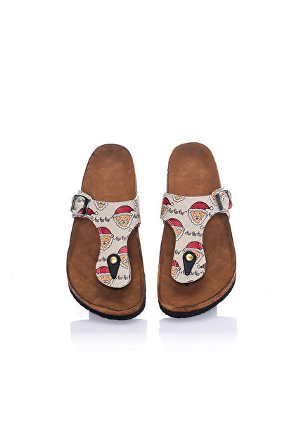 Streetfly New Year Themed Printed Colorful Women's Slippers