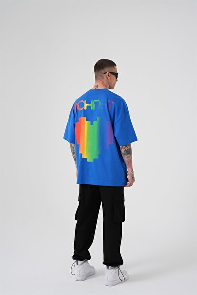 Machinist Ανδρικό μπλουζάκι oversized MCHNST Love με τύπωμα oversized γαλάζιο