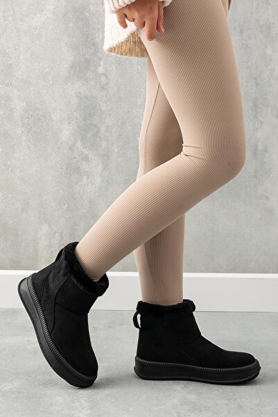 Golder Γυναικείες χειμερινές μπότες με μαύρη αντιολισθητική σόλα με μάλλινη επένδυση