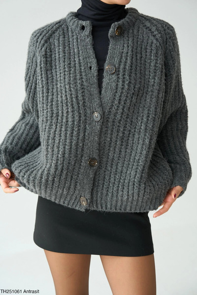 cemo Kalın Örgü Oversize Triko Kazak