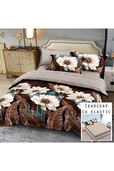 Patul Bubmac Finet Linen, Sulphur, Double Bed, 2 Persons, 6 Pieces, Fitted Sheet