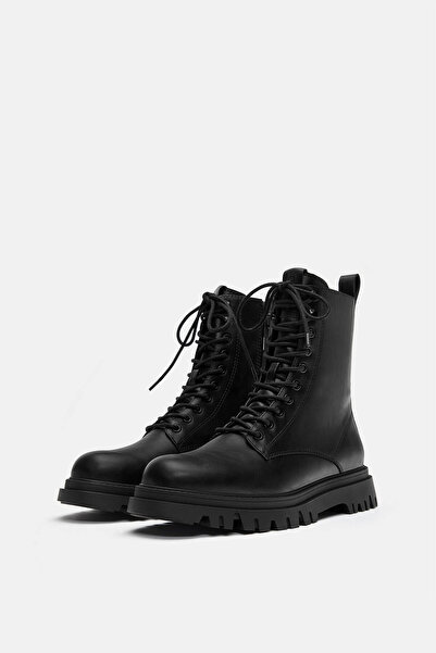 Pull & Bear Bağcıklı astarlı bot