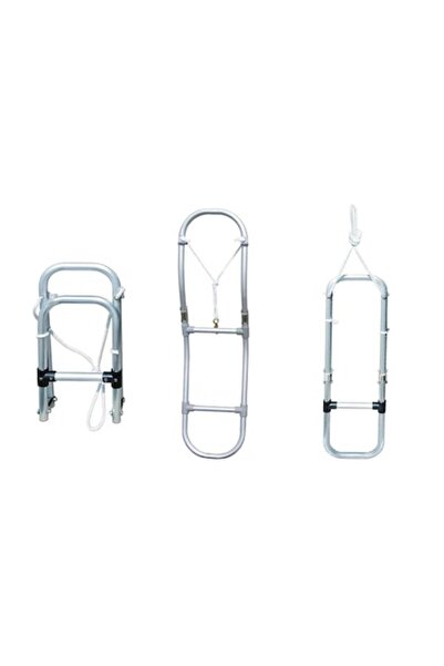 GFN Scară pliabilă din aluminiu anodizat pentru bărci gonflabile cu balamale ...