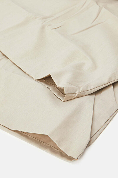 REDTAG Beige 3-Piece Solid Flat Sheet (Double Size)