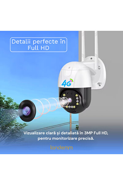 LONDEMM LONDEMM SIM Card Video Surveillance Camera, 4G connection, Full HD 1080P, 3MP
