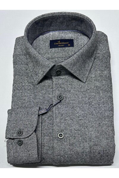 Daniel Bessi Κλασικό ανδρικό πουκάμισο με μακρυμάνικο κανονικό τύπο με μικροσκοπικό σχέδιο με τσέπες GML-500