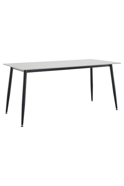 DacEnergy Masa de sufragerie, marmura alba/neagra, 160x80 cm, FLORENC TIP 2