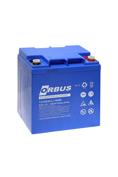 ORBUS 12V 28AH DİKEY ENGELLİ ARAÇ AKÜSÜ