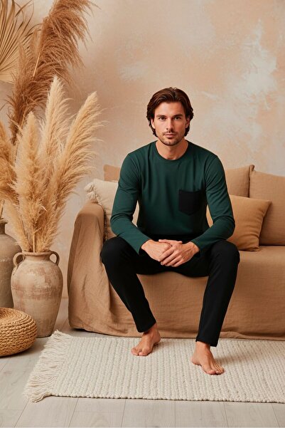 LİLA İÇ GİYİM Men's Interlock Winter Pajama Set