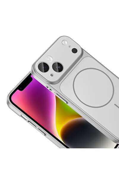 Paladyum Case iPhone 15 Compatible 17 Look Premium Ag Glass Silver Cover