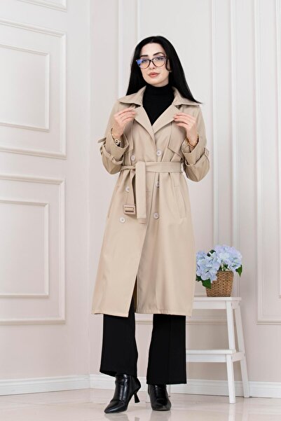 Sevitli Καμπαρντίνα με λεπτομέρεια με λουράκι στο μανίκι-ΜΠΕΖ