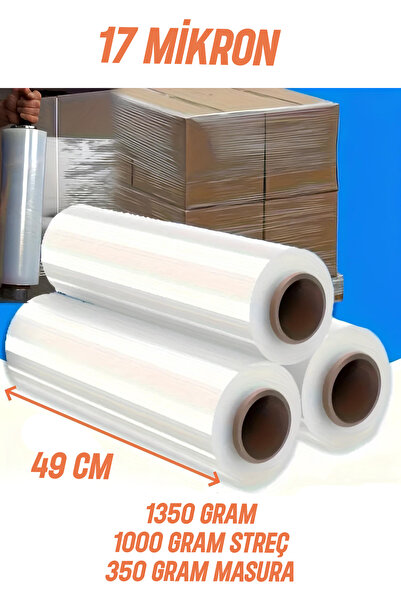 Notpa 17 Micron Industrial Stretch Film – 49 cm – 1000 Grams Stretch + 350 Grams Spool – Average 135 m