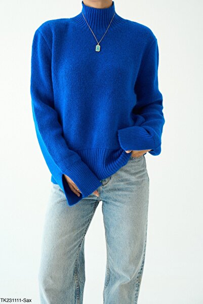 cemo Oversized Knitwear Sweater with Slit Cuffs