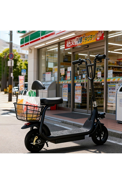 Generica سكوتر كهربائي للأطفال مع مقعد وسلة | قابل للطي | ٣٦ فولت ٢٥٠ واط | أضواء | إطارات ٨ بوصات