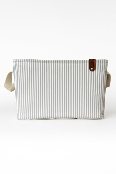 HomyJRs Gray Striped Multi-Purpose Closet Toy Storage Box Basket Organizer 27X37X25