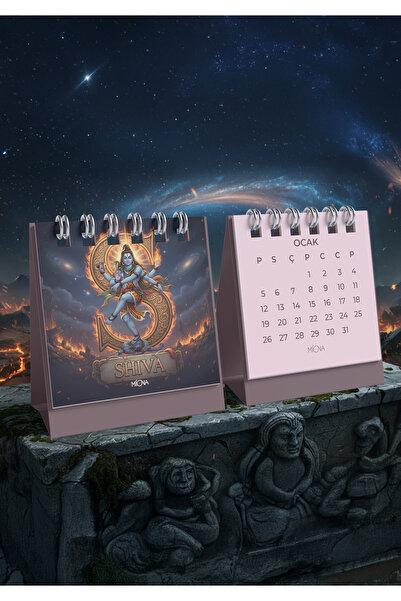 Miona 2026 Masaüstü Mitolojik Temalı Takvim - Shiva (8x11)