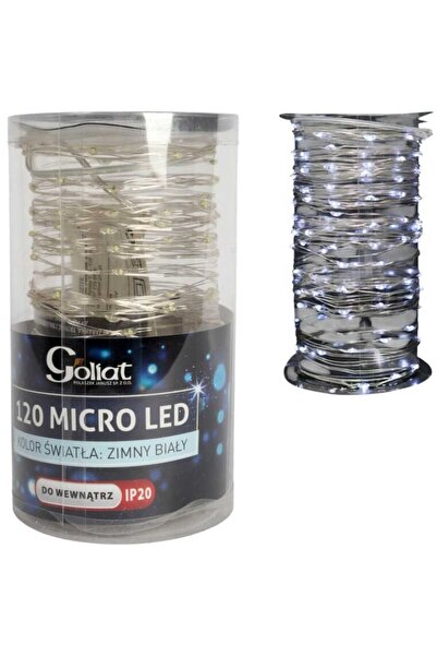 Goliat LAMPKI CHOINKOWE 120 LED IP20 ZIMNY BIAŁY NA BATERIE