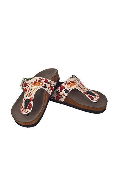 Streetfly Γυναικείες παντόφλες με θέμα την Πρωτοχρονιά με τύπωμα σε χρώματα