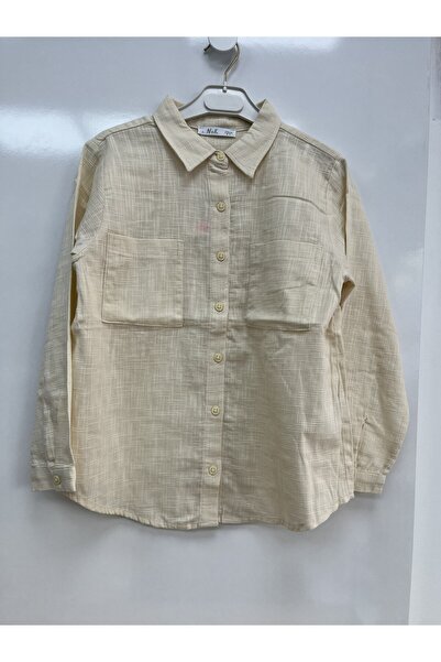 NK Arka Kısmı Dantel İşleme Detaylı Kız Çocuk Gömlek