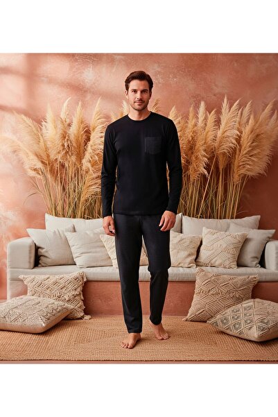 LİLA İÇ GİYİM Men's Interlock Winter Pajama Set