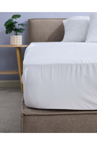 REDTAG White Plain Fitted Sheet (Twin Size)