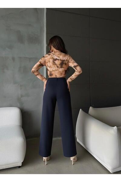 HA-KA GİYİM Women's Palazzo Pleated High Waist Imported Fabric Doubleface High-Quality Product Does Not Shrink or Fade