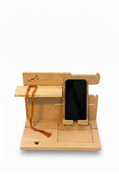 Generic Wooden desk organizer phone holder