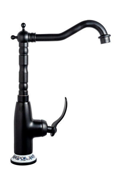 Trendy's Baterie bucătărie, negru mat, cu broderie ceramică