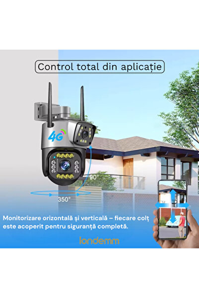 LONDEMM LONDEMM Dual Video Surveillance Camera With 4G SIM Card, 4MP Full HD