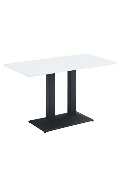 DacEnergy Bistro dining table, white/black, 120x60 cm