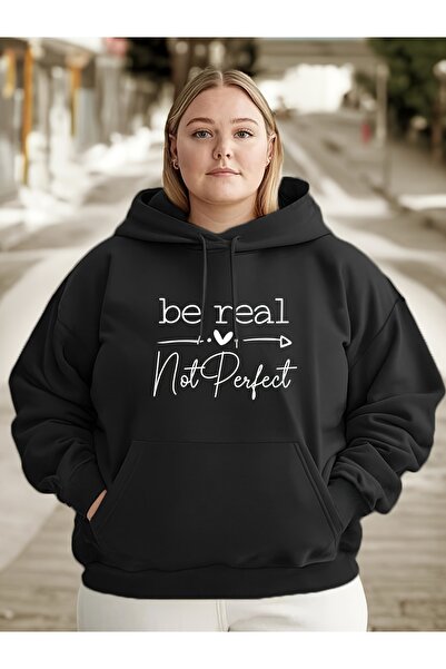 MODAVİBE Hanorac unisex cu glugă și buzunar tip cangur imprimat