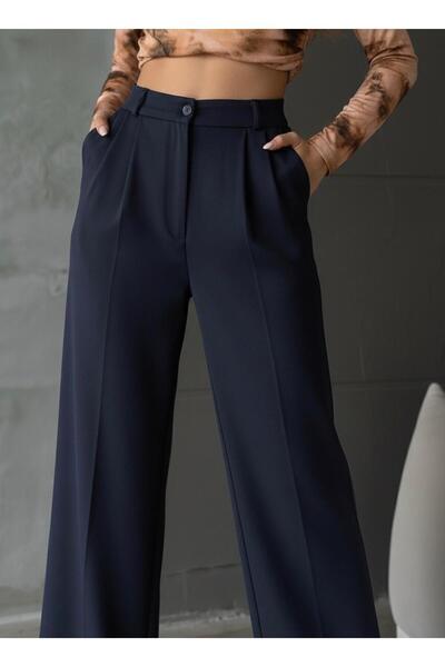 HA-KA GİYİM Women's Palazzo Pleated High Waist Imported Fabric Doubleface High-Quality Product Does Not Shrink or Fade